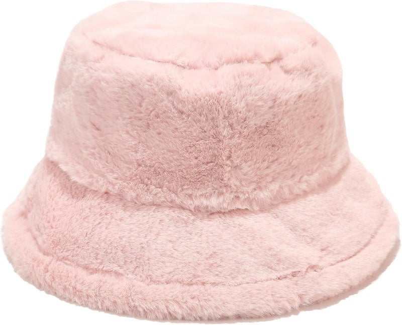 Umeepar Winter Faux Fur Fuzzy Bucket Hat Fluffy Warm Hat for Women Men - Image 1